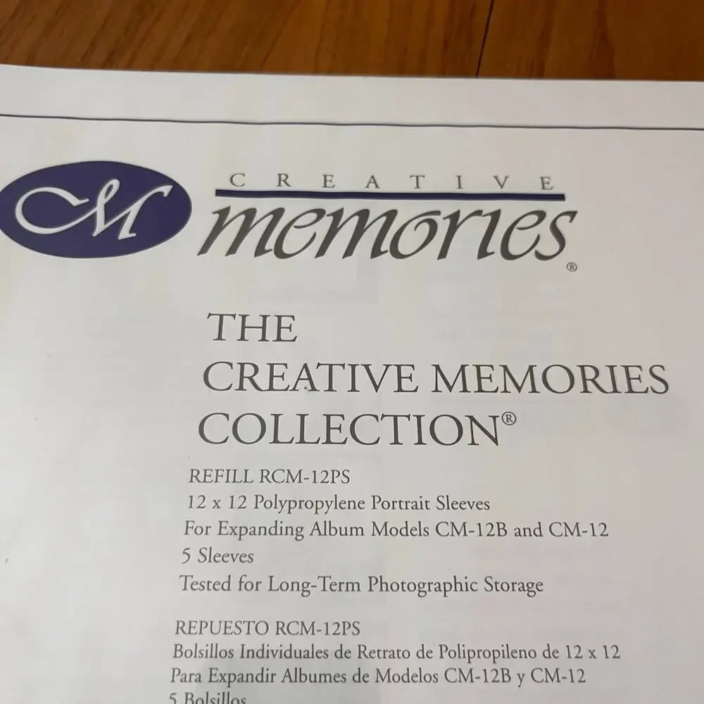 Creative Memories Refill RCM-12PS 12 x 12 Portrait SleevesFor CM-12B CM-12 New